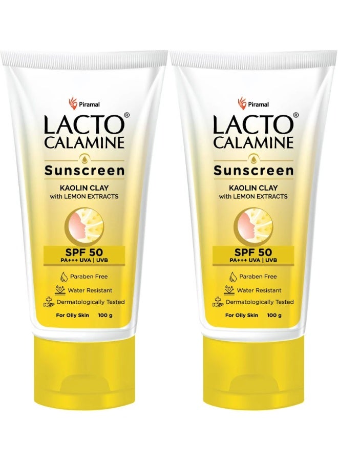 لاكتو كلامين واقي الشمس لاكتو كالامين بعامل حماية SPF 50 | 100 جرام | واقي شمس للبشرة الدهنية | حماية من أشعة UVA وUVB | مقاوم للماء ولا يترك أثرًا أبيض | يحتوي على طين الكاولين وفيتامين E وخلاصة الليمون | خالٍ من البارابين (عبوة من 5 قطع) - Image 3